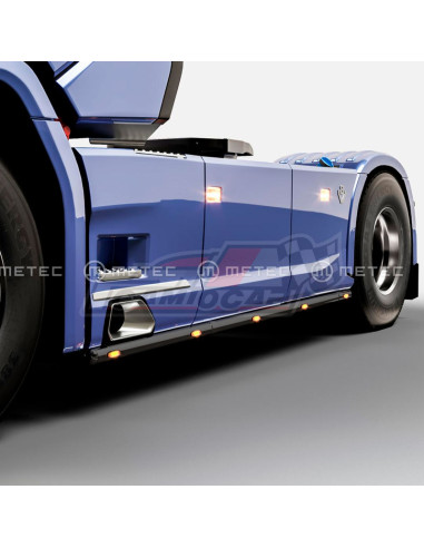 Barras de acero inoxidable color negro mate laterales 60mm 2 piezas Scania Serie S