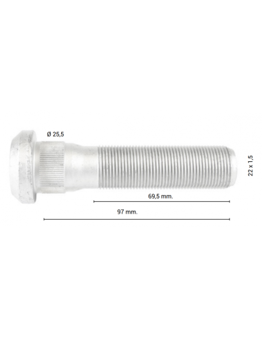 Perno de Rueda de 97 mm para Camión Volvo - Máxima durabilidad