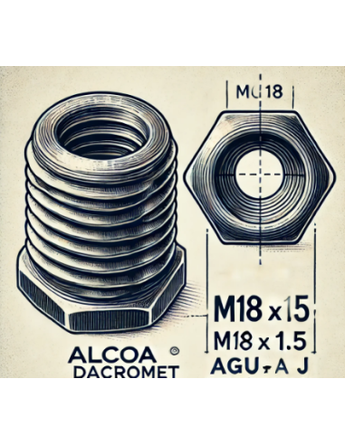 Tuerca Alcoa Dacromet M18 x 1.5 sin inserción para llantas de aluminio
