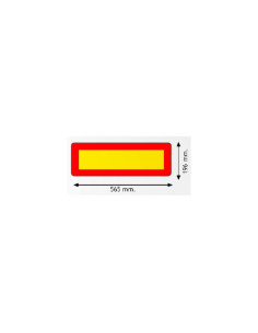 Placa adhesiva vehículo largo 565x200 homologada