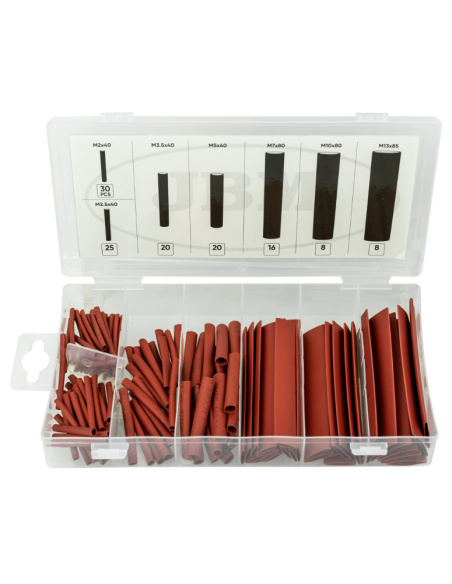 Estuche Tubos Termorretráctiles Rojos 127 Piezas - Protección de Cables