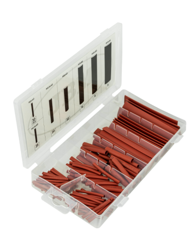 Estuche Tubos Termorretráctiles Rojos 127 Piezas - Protección de Cables