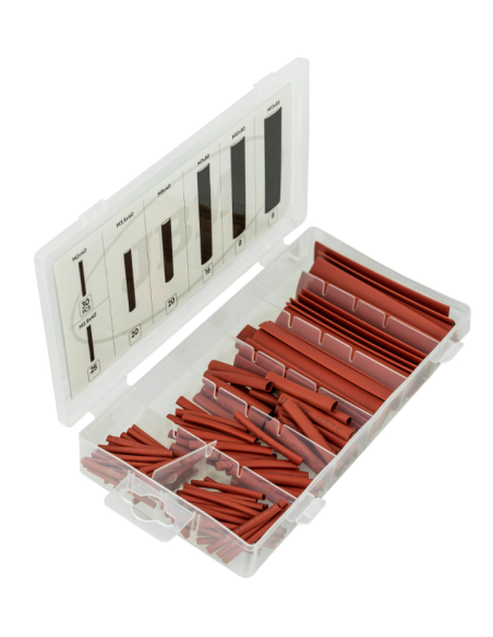 Estuche Tubos Termorretráctiles Rojos 127 Piezas - Protección de Cables