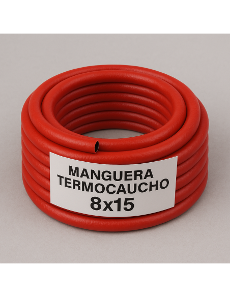 Manguera Termocaucho 8x15 - Resistente a Alta Temperatura y Presión