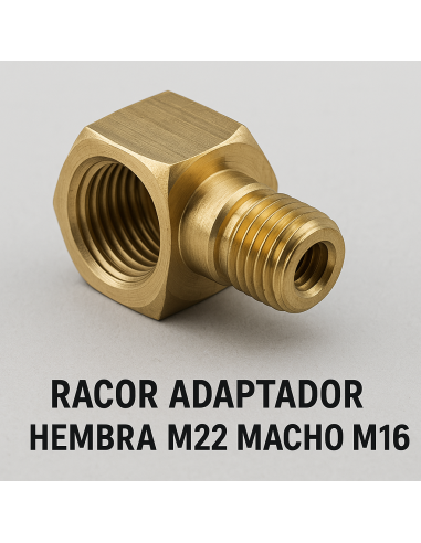 Racor adaptador hembra M22 a macho M16 - Conexión hidráulica eficiente