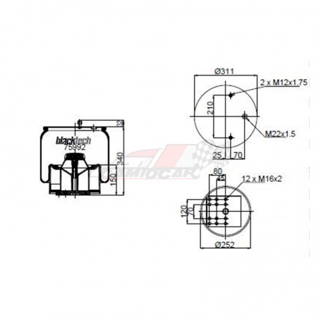 Suspensión Neumática Blacktech para Ejes BPW 36K