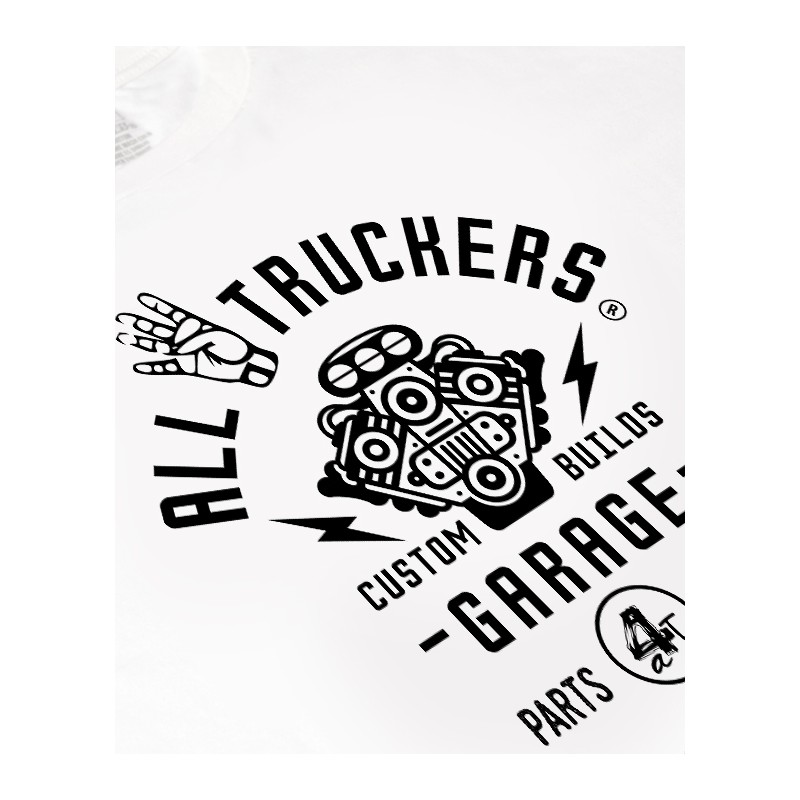 Camiseta Original A4T Custom Build Garage White | All4Truckers