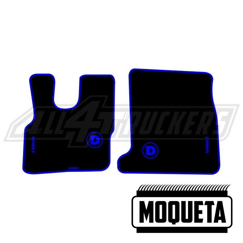 Volvo FH (2013 en adelante) Alfombrillas Negras y Azules - Set de 2 Piezas