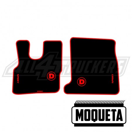 MAN TGX Blanco Alfombrillas Negras y Rojas - Set de 2 Piezas