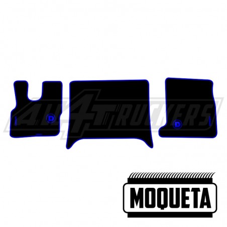 Mercedes Actros MP4 Cubremotor y alfombrillas planas negras y azules