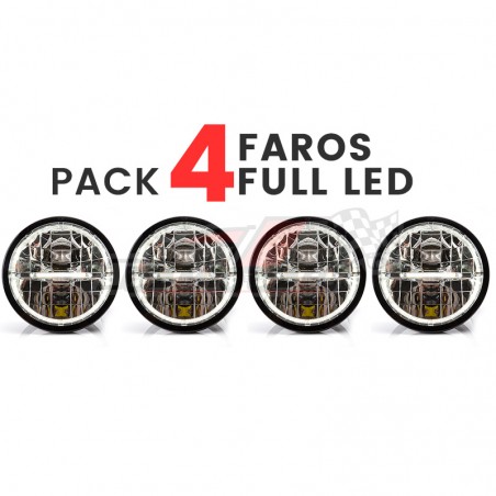 Pack 4 Faros Redondos Full LED