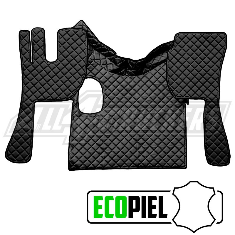 Volvo (FH 2009-2013) Cubremotor y alfombrillas Ecopiel negra