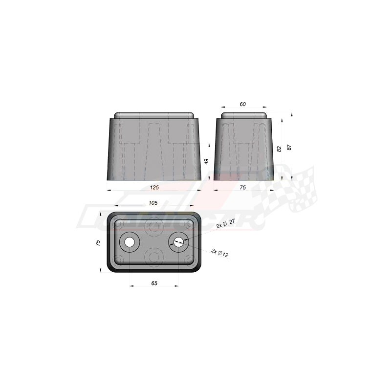 Tope de Goma 120x75x87 mm - Protección Eficaz para Vehículos