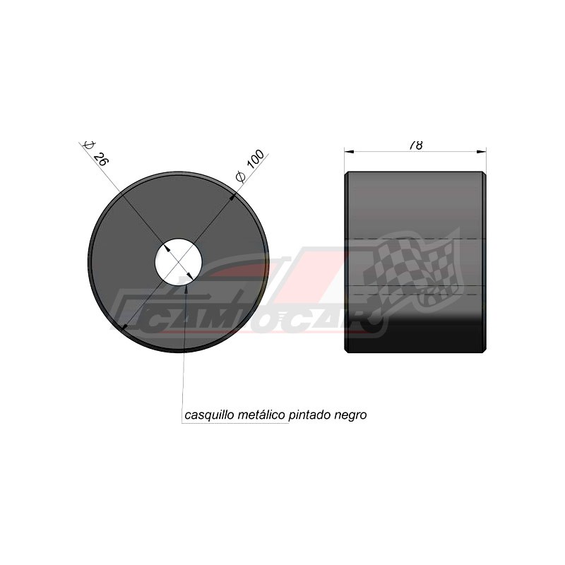 Rodillo de Goma 80x100Ømm Protección Eficaz - Vehículos Industriales