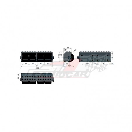 Tope trasero 4 rodillos horizontal
