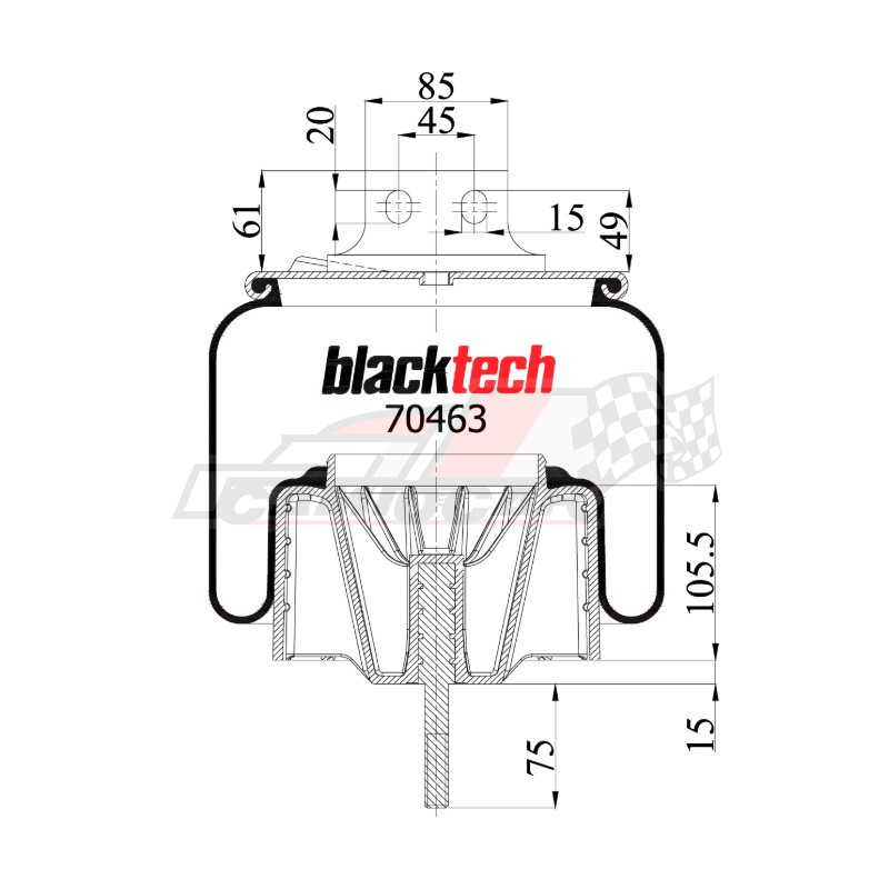 Fuelle de Suspensión Neumática para Volvo FH12 y FM12 - Blacktech