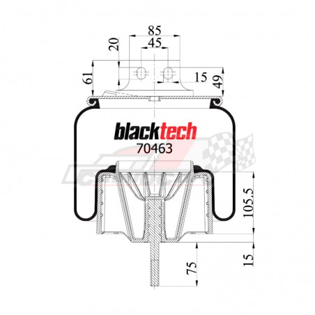 Fuelle de Suspensión Neumática para Volvo FH12 y FM12 - Blacktech