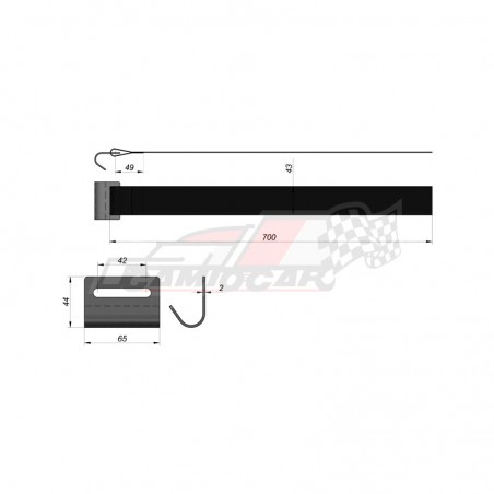 Cinta Cerrada con Gancho de 70cm para Tensado de Lonas en Remolques