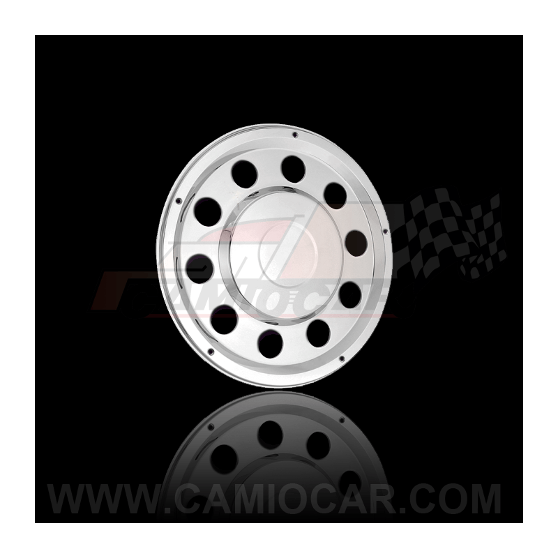 Kit de 2 Tapacubos Traseros 22.5" Modelo "Mexico" - Acero Inoxidable Pulido