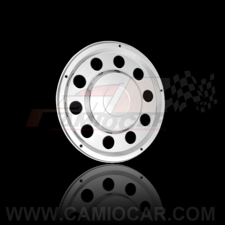 Kit de 2 Tapacubos Traseros 22.5" Modelo "Mexico" - Acero Inoxidable Pulido