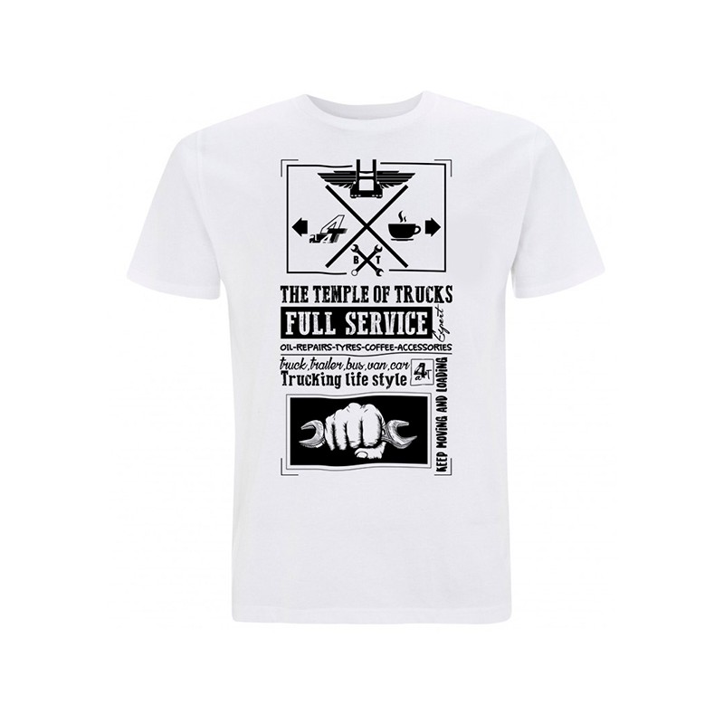 Camiseta Original A4T Blanca Temple of Trucks | All4Truckers