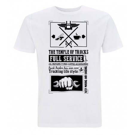 Camiseta Original A4T Blanca Temple of Trucks | All4Truckers
