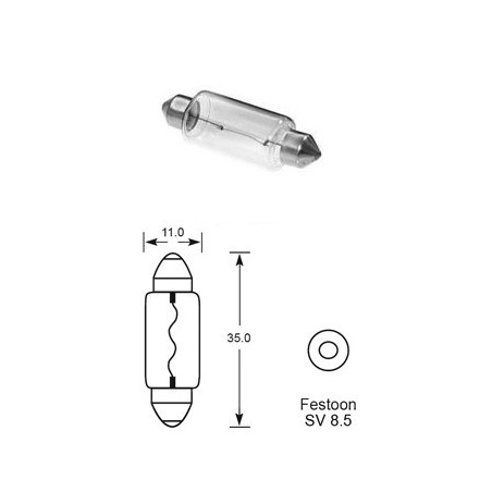 Bombilla 5W 24V tipo plafón para camión
