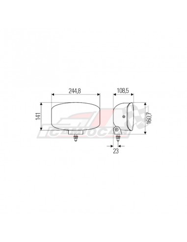 Faro ovalado de largo alcance con posición LED Hella