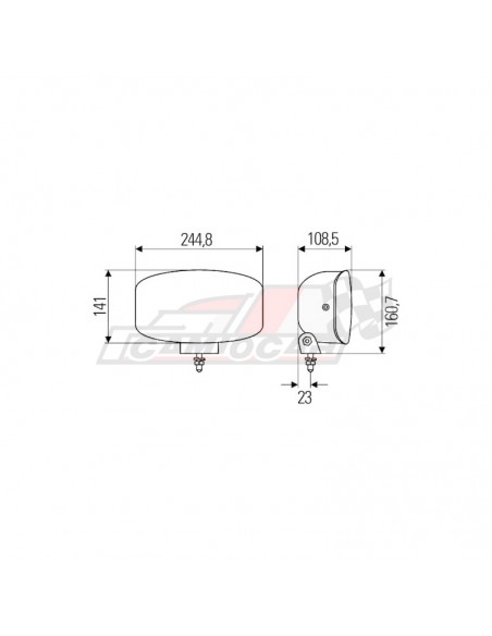 Faro ovalado de largo alcance con posición LED Hella