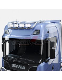 Barra corta superior portafaros inoxidable | SCANIA S, New R, P, G