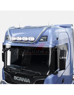 Barra larga superior portafaros inoxidable | SCANIA S, New R, G