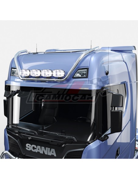 Barra larga superior portafaros inoxidable | SCANIA S, New R, G